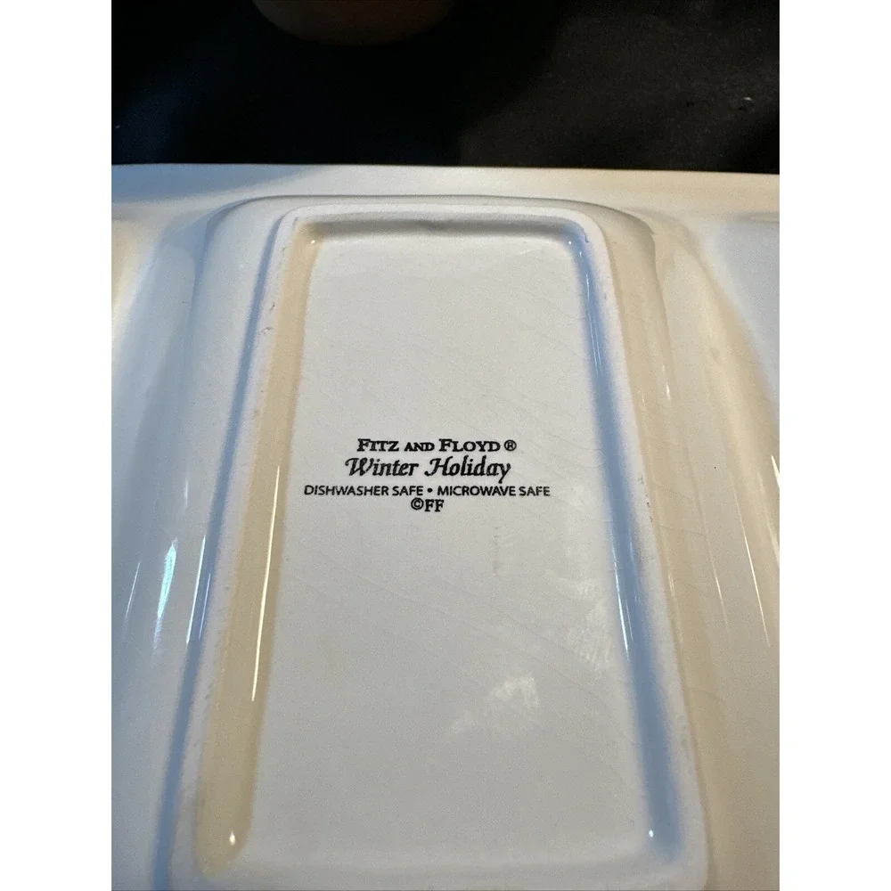 fitz and floyd winter holiday platter